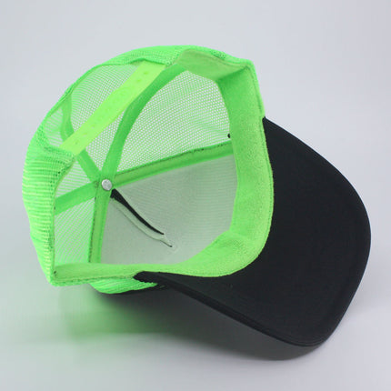 High Crown Sold Triocolor Neon Form Adjustable Mesh Trucker Baseball Cap