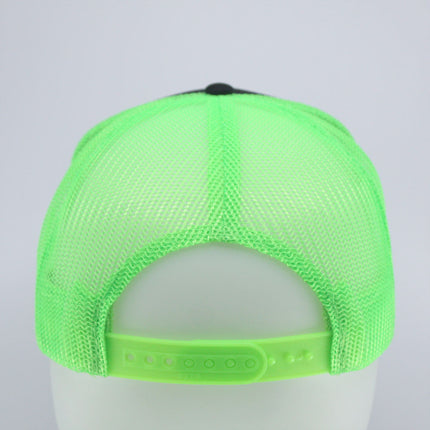 High Crown Sold Triocolor Neon Form Adjustable Mesh Trucker Baseball Cap