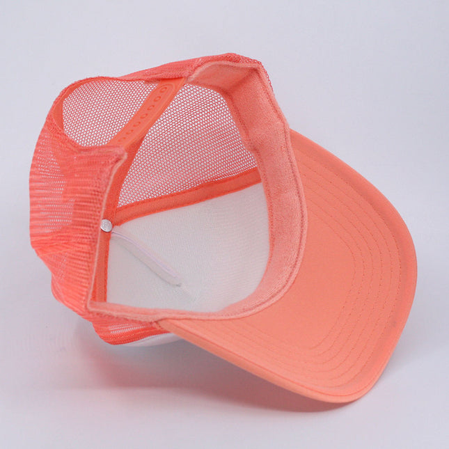 High Crown Sold Triocolor Neon Form Adjustable Mesh Trucker Baseball Cap