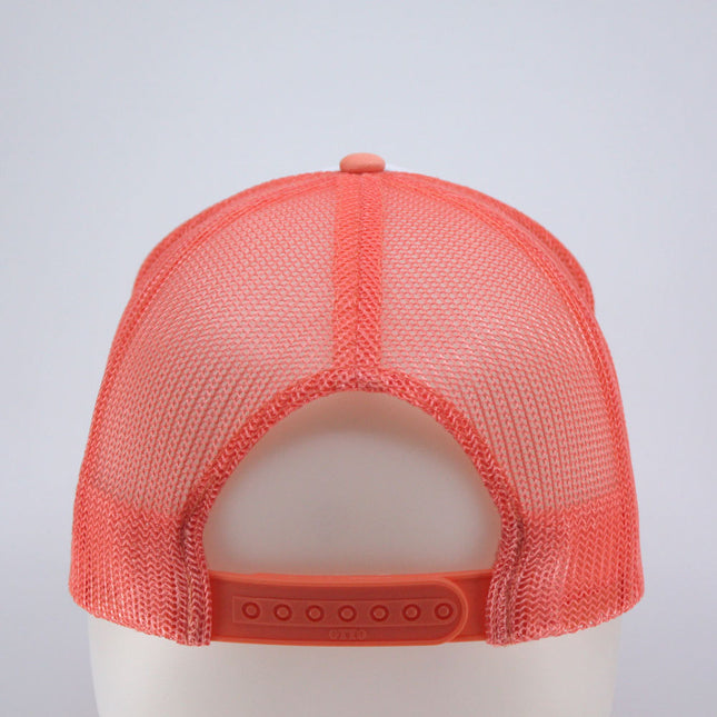 High Crown Sold Triocolor Neon Form Adjustable Mesh Trucker Baseball Cap