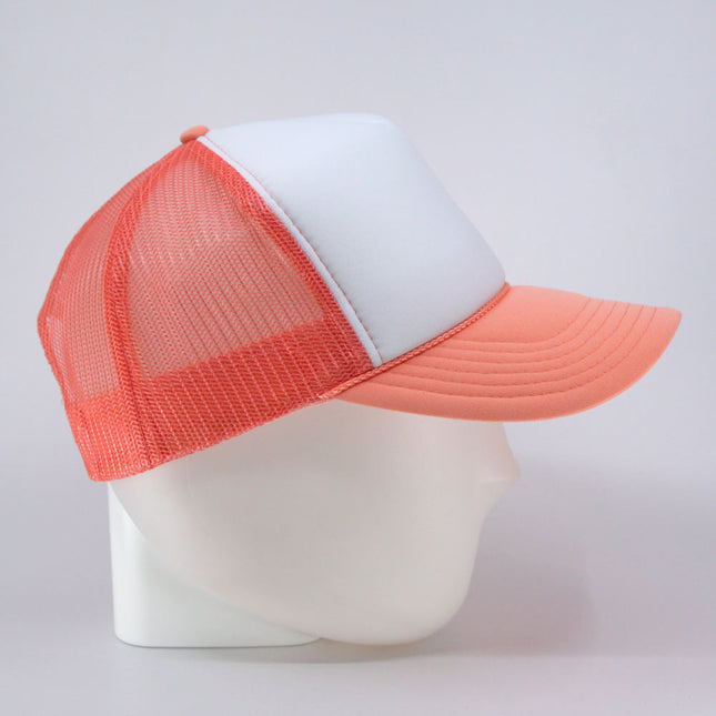 High Crown Sold Triocolor Neon Form Adjustable Mesh Trucker Baseball Cap