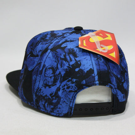 Superman All Over Print Sublimated Adjustable Snapback Baseball Cap Camo Blue