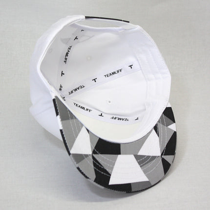Kids Panda Origami Sculpture Youth Flat Bill Snapback Baseball Cap White