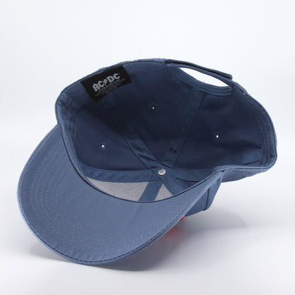 AC/DC Unisex Cotton Adjustable Baseball Cap Red Logo Denim Blue