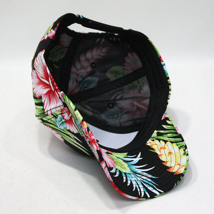 Floral Hawaiian Cotton Twill Low Profile Adjustable Snapback Baseball Caps