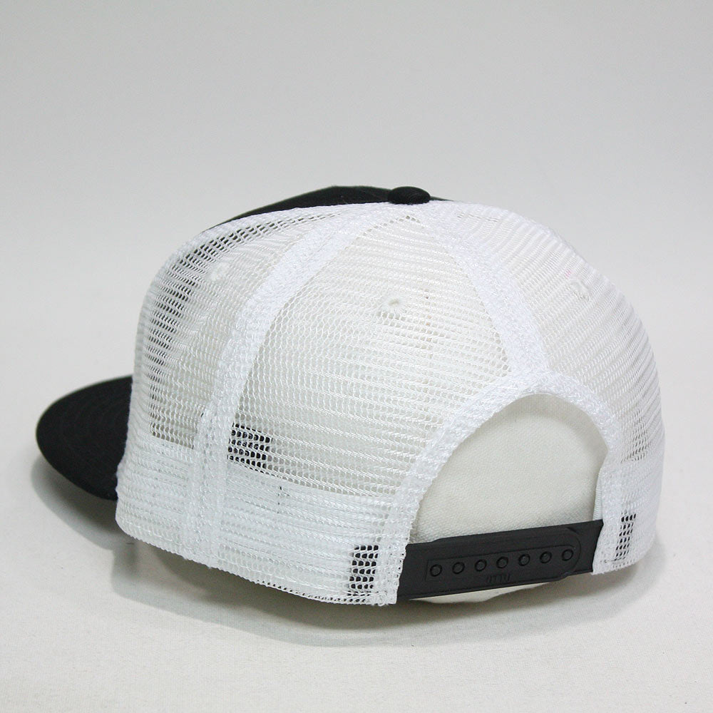 Men's Twill Mesh Snapback Hat - Solid Color Flat Bill Trucker Cap For Summer, One Size Fits Most