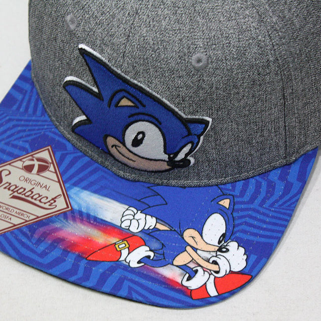 Sega Sonic Pixel Face Sublimated Bill Adjustable Snapback Baseball Cap