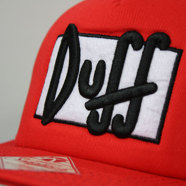 Simpsons Duff Beer Flat Brim Adjustable Snapback Baseball Cap Red