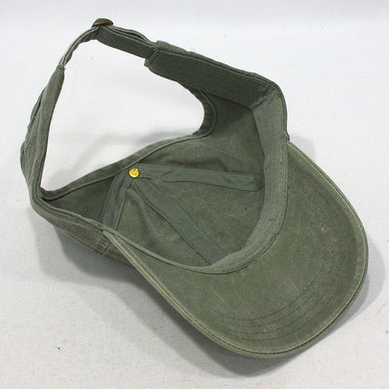 Ponytail Open Back Washed Cotton Adjustable Baseball Pickleball Sports Cap