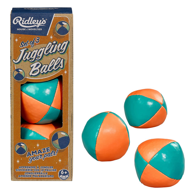 Ridley's Circus House of Novelties Classic Game Juggling Balls (Set of 3) Orange Blue