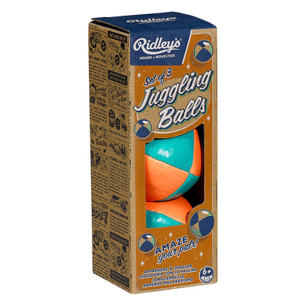 Ridley's Circus House of Novelties Classic Game Juggling Balls (Set of 3) Orange Blue
