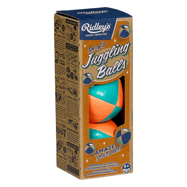 Ridley's Circus House of Novelties Classic Game Juggling Balls (Set of 3) Orange Blue