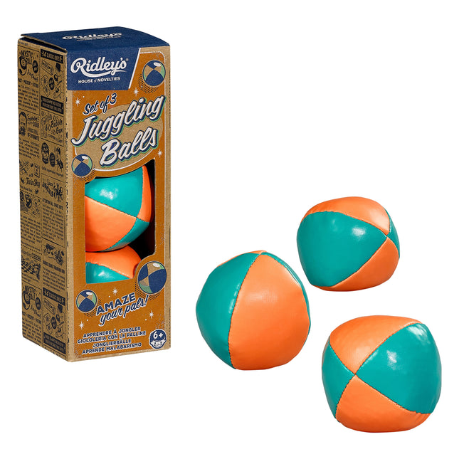 Ridley's Circus House of Novelties Classic Game Juggling Balls (Set of 3) Orange Blue