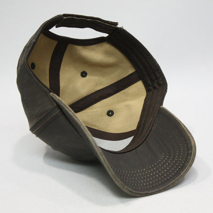 Heavy Washed Wax Coated Structured Adjustable Low Profile Baseball Cap