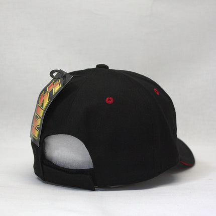 KISS Unisex Cotton Adjustable Baseball Cap Red on White Logo Black