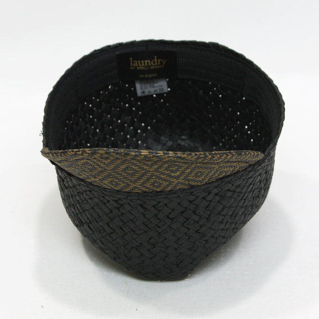 Laundry by Shelli Segal Jacquard Peak Baseball Cap Sun Hat Black Brown
