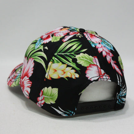 Floral Hawaiian Cotton Twill Low Profile Adjustable Snapback Baseball Caps