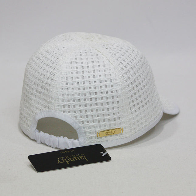 Laundry by Shelli Segal Straw Natural Weave Baseball Cap Sun Hat White