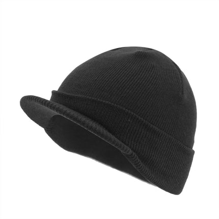 The Vintage Year Logo Plain Short Billed Knit Radar with Cuff Beanie