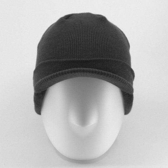 The Vintage Year Logo Plain Short Billed Knit Radar with Cuff Beanie