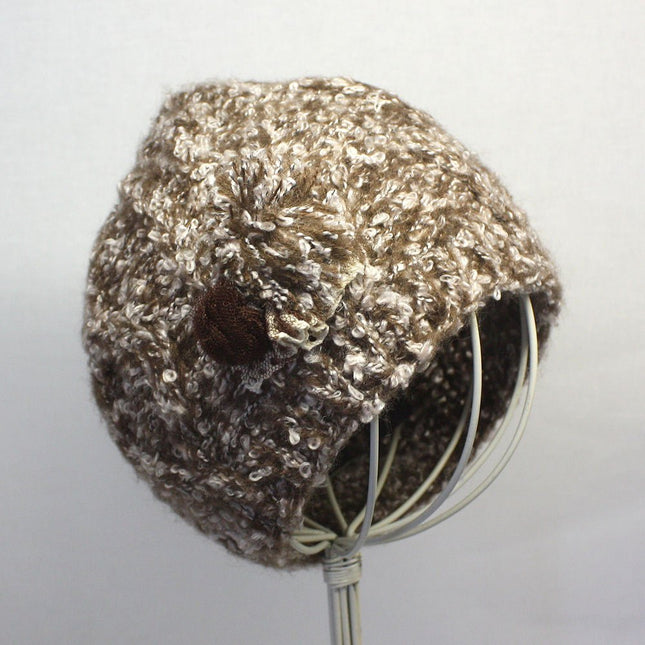Woman's Soft Cable Lace Pom Crochet Fashion Knit Beanie Hat