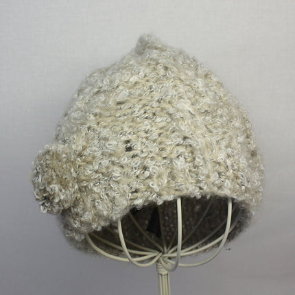 Woman's Soft Cable Lace Pom Crochet Fashion Knit Beanie Hat