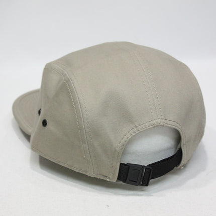 Solid Cotton Twill Square Flat Brim Adjustable 5 Panel Camper Cap