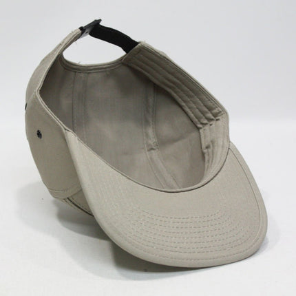 Solid Cotton Twill Square Flat Brim Adjustable 5 Panel Camper Cap