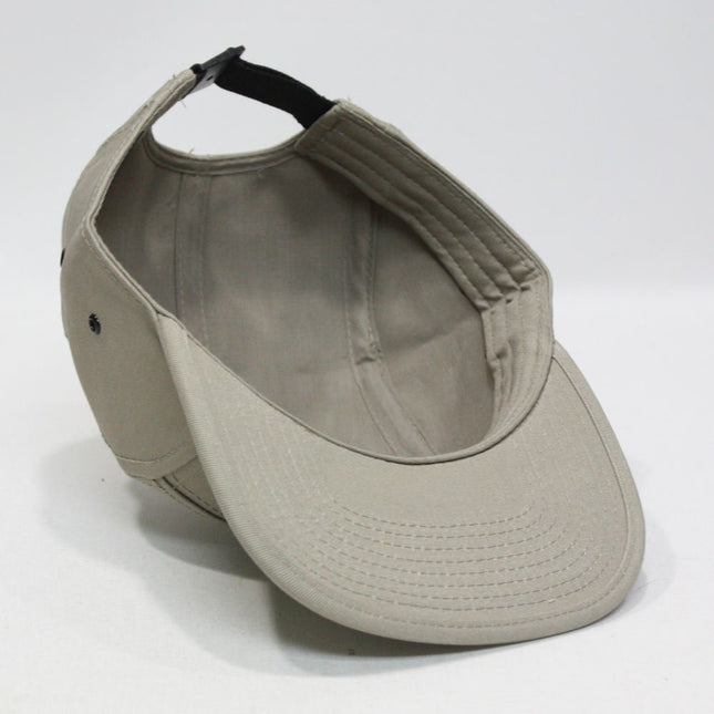 Solid Cotton Twill Square Flat Brim Adjustable 5 Panel Camper Cap