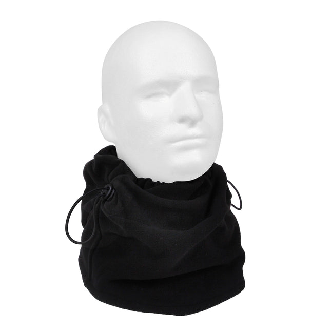 Rothco 3-in-1 Adjustable Double Layer Fleece Balaclava Neck Gaiter Face Mask hat Black