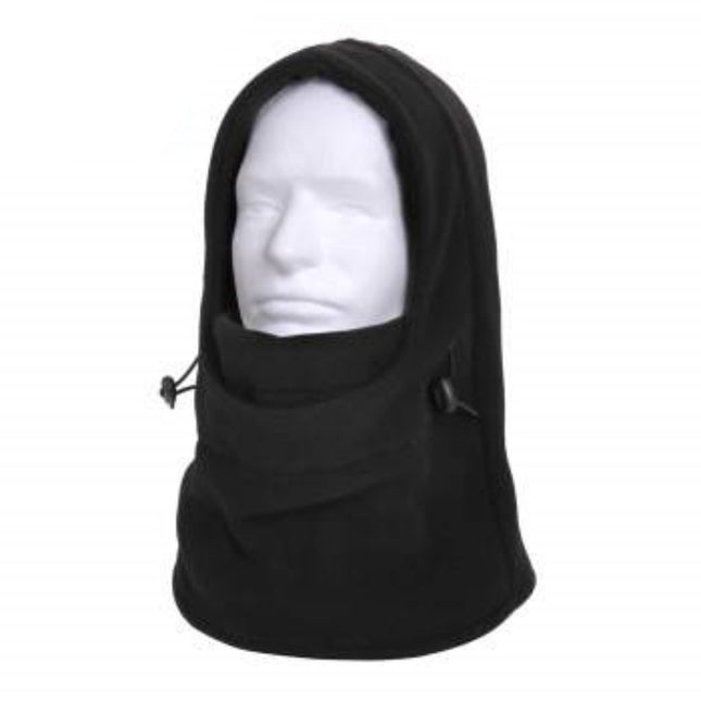 Rothco 3-in-1 Adjustable Double Layer Fleece Balaclava Neck Gaiter Face Mask hat Black
