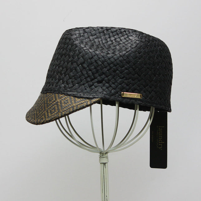 Laundry by Shelli Segal Jacquard Peak Baseball Cap Sun Hat Black Brown