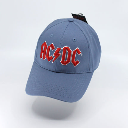 AC/DC Unisex Cotton Adjustable Baseball Cap Red Logo Denim Blue