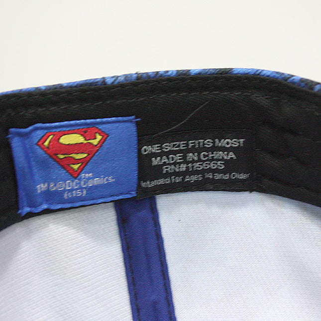 Superman All Over Print Sublimated Adjustable Snapback Baseball Cap Camo Blue