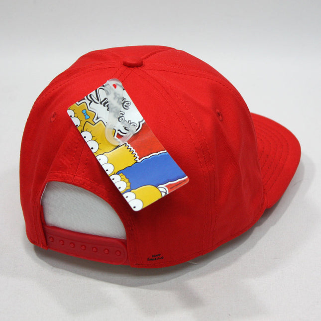 Simpsons Duff Beer Flat Brim Adjustable Snapback Baseball Cap Red