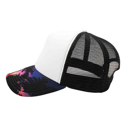 Sublimated Foam Trucker Cap Graphic Print Bill Adjustable Snapback Baseball Hat One Size