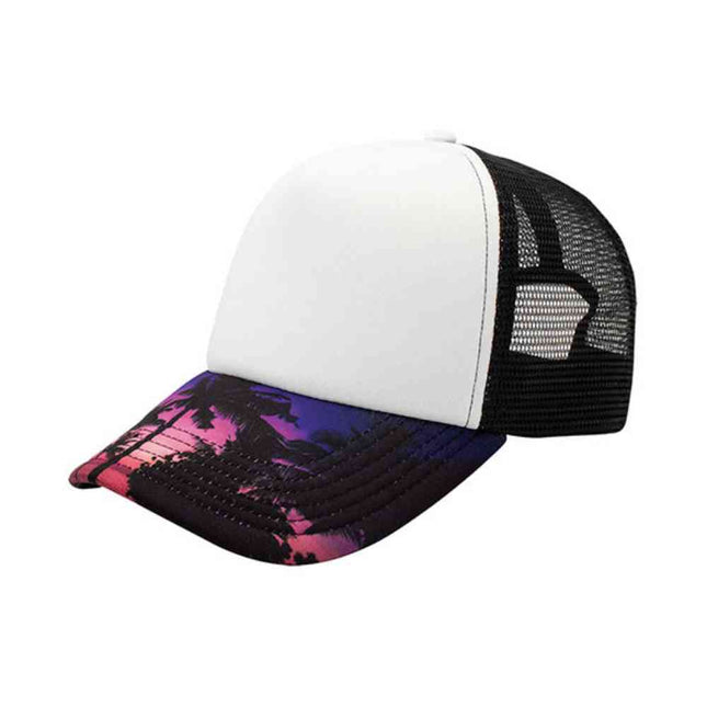 Sublimated Foam Trucker Cap Graphic Print Bill Adjustable Snapback Baseball Hat One Size