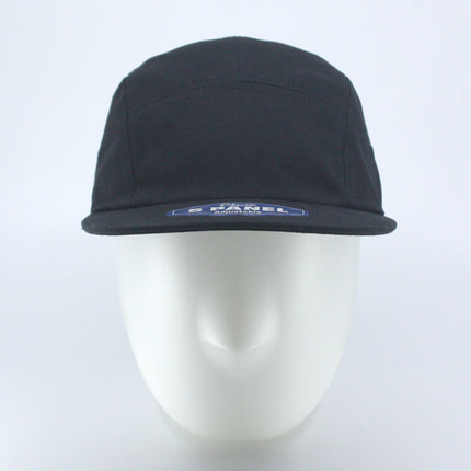 Classic 5 Panel Jockey Camper Cap — Cotton Canvas Flat Bill Unstructured