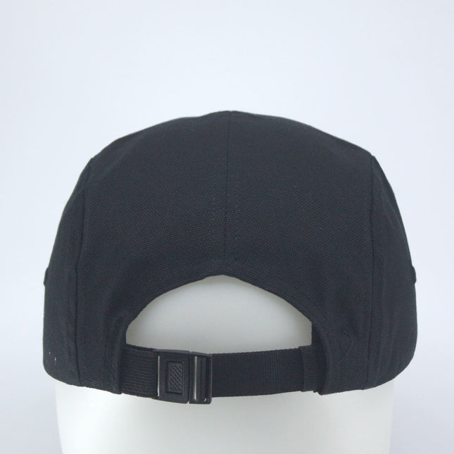 Classic 5 Panel Jockey Camper Cap — Cotton Canvas Flat Bill Unstructured