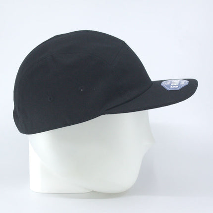 Classic 5 Panel Jockey Camper Cap — Cotton Canvas Flat Bill Unstructured