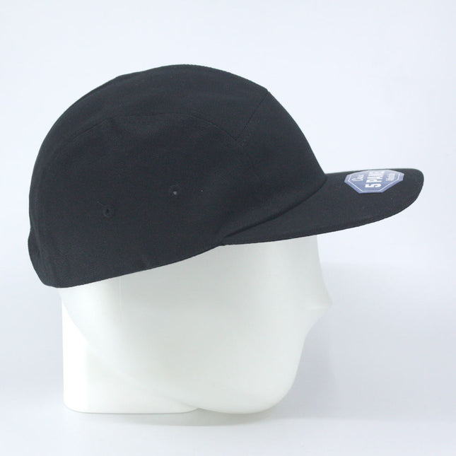 Classic 5 Panel Jockey Camper Cap — Cotton Canvas Flat Bill Unstructured