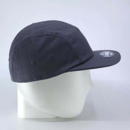 Classic 5 Panel Jockey Camper Cap — Cotton Canvas Flat Bill Unstructured