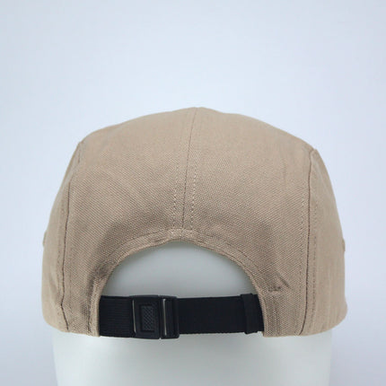 Classic 5 Panel Jockey Camper Cap — Cotton Canvas Flat Bill Unstructured