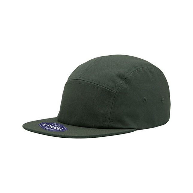 Classic 5 Panel Jockey Camper Cap — Cotton Canvas Flat Bill Unstructured