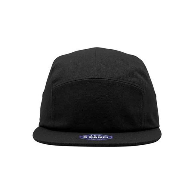 Classic 5 Panel Jockey Camper Cap — Cotton Canvas Flat Bill