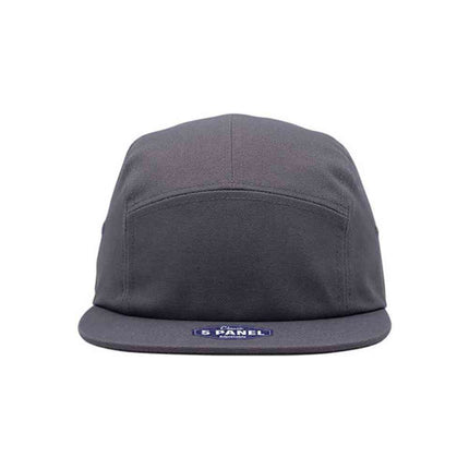 Classic 5 Panel Jockey Camper Cap — Cotton Canvas Flat Bill