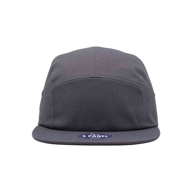 Classic 5 Panel Jockey Camper Cap — Cotton Canvas Flat Bill