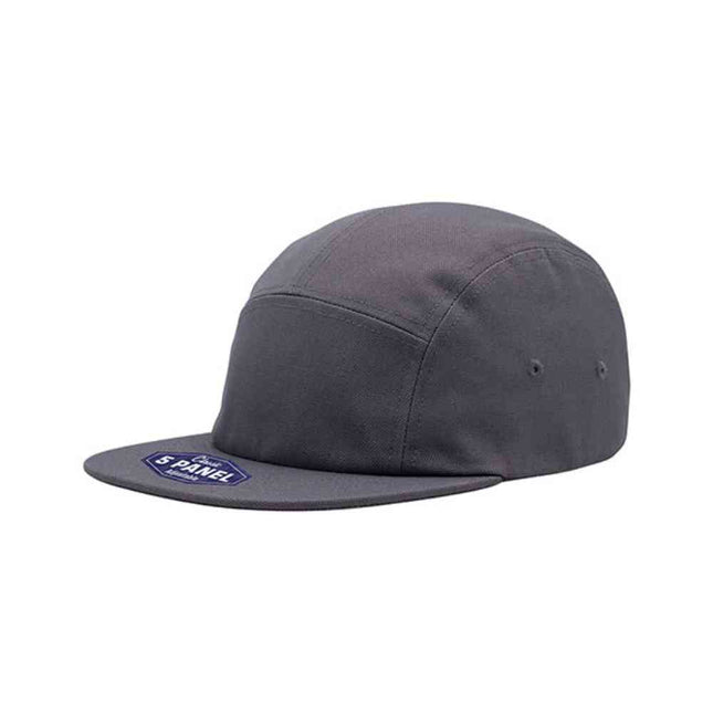 Classic 5 Panel Jockey Camper Cap — Cotton Canvas Flat Bill