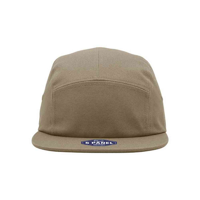 Classic 5 Panel Jockey Camper Cap — Cotton Canvas Flat Bill