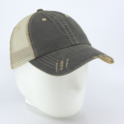 Distressed Trucker Hat – Soft Mesh, Dirty Wash Unstructured Low Profile Adjustable Dad Hat Baseball Cap